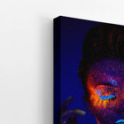 Mulher Com Maquiagem Glitter Neon Quadro Canvas 140x90cm