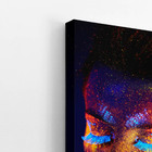 Mulher Maquiagem Neon Laranja E Azul Quadro Canvas 100x70cm