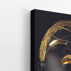 Mulher Preta Com Maquiagem Dourada Quadro Canvas 120x80cm