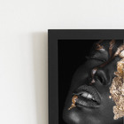 Mulher Preta Dourada Foto Quadro Moldura Preta 60x40cm