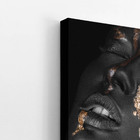 Mulher Preta Dourada Fotografia Quadro Canvas 60x40cm