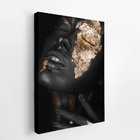 Mulher Preta Dourada Fotografia Quadro Canvas 60x40cm