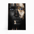 Mulher Preta Fotografia Dourada Quadro Canvas 120x80cm