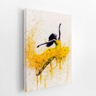 Mulher Vestido Amarelo Arte Abstrato Quadro Canvas 140x90cm
