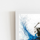 Mulher Vestido Azul Arte Quadro Moldura Branca 60x40cm