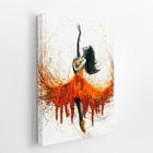 Mulher Vestido Laranja Arte Abstrato Quadro Canvas 120x80cm