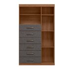 Multi-cômoda 1 Porta 6 Gavetas Marabá   Jatoba/grafite