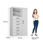 Multi-cômoda 1 Porta 6 Gavetas Marabá Branco