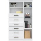 Multi-cômoda 1 Porta 6 Gavetas Marabá Com Espelho Branco