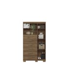 Multi-cômoda 1 Porta 6 Gavetas Marabá Com Espelho E Pés Jatoba