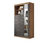 Multi-cômoda 1 Porta 6 Gavetas Marabá Com Espelho Jatoba/graf