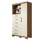 Multi-cômoda 1 Porta 6 Gavetas Marabá Com Pés Jatoba/areia