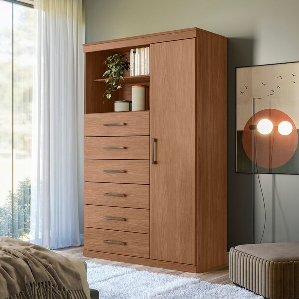 Multi-cômoda 1 Porta 6 Gavetas Marabá Jatoba