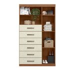 Multi-cômoda 1 Porta 6 Gavetas Marabá Jatoba/areia