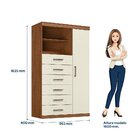 Multi-cômoda 1 Porta 6 Gavetas Marabá Jatoba/areia