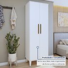 Multiuso 2 Portas 5 Prateleiras Aurora Kaiki Móveis Branco