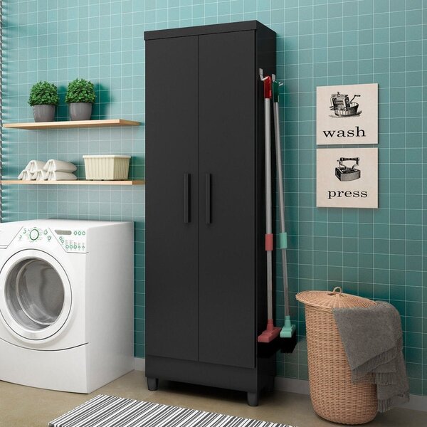 Multiuso 2 Portas 5 Prateleiras Preto