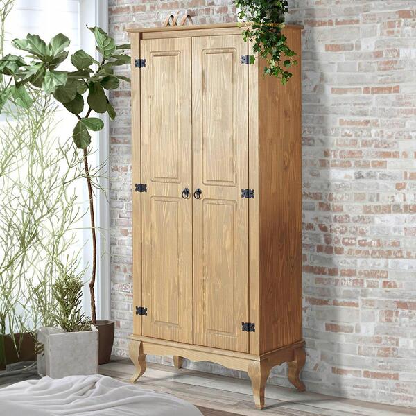 Multiuso Antigo Madeira Maciça 2 Portas Pés Luis Xv Mel 4000