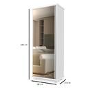 Multiuso Com Espelho 186cm Quarto Solteiro  Cor Branco