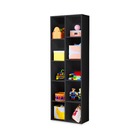 Multiuso Com Nichos Livreiro Vertical Ely Organizador Preto