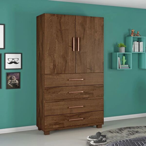 Multiuso Guarda Roupa Roupeiro Solteiro Mineirao 2 Portas 4 G