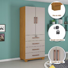 Multiuso Roupeiro Bravo 2 Portas 4 Gavetas Jcm Movelaria Cina