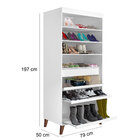 Multiuso Sapateira C/ Espelho Branco Nature 100% Mdf Atenas