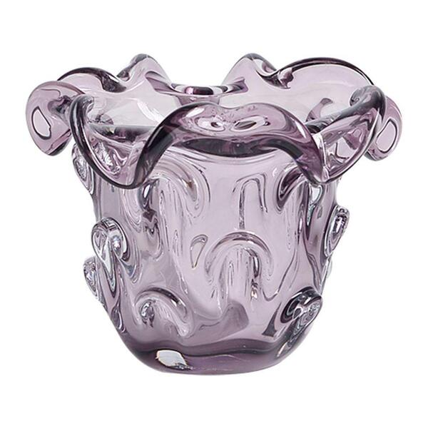 Murano Flor Em Vidro L15,5xp15,5xa13cm Roxa