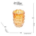 Murano Vaso Em Vidro Alto Italy Ambar Medio 18x12cm