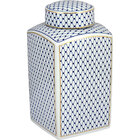 Nagoya Potiche Bomboniere 31x15x15cm Cerâmica Azul