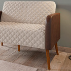 Namoradeira 02 Lugares Austin Corino Marrom Com Veludo Off Wh