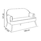 Namoradeira 02 Lugares Déli Veludo Pés Palito Castanho - D'ro