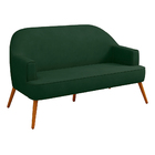 Namoradeira 02 Lugares Déli Veludo Verde Militar Pés Palito C