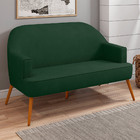 Namoradeira 02 Lugares Déli Veludo Verde Militar Pés Palito C