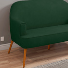 Namoradeira 02 Lugares Déli Veludo Verde Militar Pés Palito C