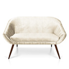 Namoradeira 02 Lugares Giovana Acetinado Pés Palito De Ferro