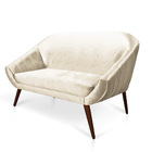 Namoradeira 02 Lugares Giovana Acetinado Pés Palito De Ferro