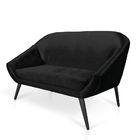 Namoradeira 02 Lugares Giovana Acetinado Preto Pés Palito De