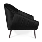 Namoradeira 02 Lugares Giovana Acetinado Preto Pés Palito De