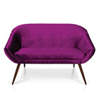 Namoradeira 02 Lugares Giovana Acetinado Roxo Pés Palito De F