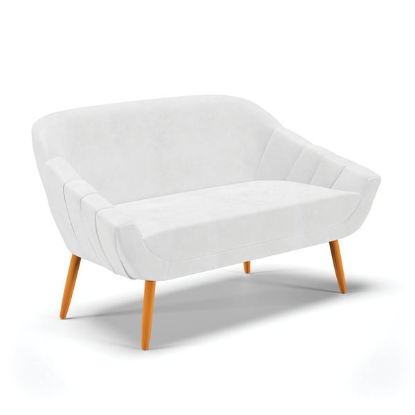 Namoradeira 02 Lugares Giovana Corano Branco Pés Palito Casta