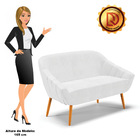 Namoradeira 02 Lugares Giovana Corano Branco Pés Palito Casta