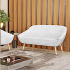 Namoradeira 02 Lugares Giovana Corano Pés Palito Natural - D'