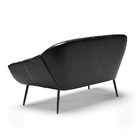 Namoradeira 02 Lugares Giovana Corano Preto Pés Palito De Fer