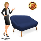 Namoradeira 02 Lugares Giovana Corino Azul Marinho Pés Palito