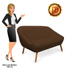 Namoradeira 02 Lugares Giovana Corino Marrom Pés Palito Casta