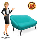 Namoradeira 02 Lugares Giovana Corino Pés Palito De Ferro - D