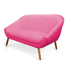 Namoradeira 02 Lugares Giovana Corino Pink Pés Palito Castanh