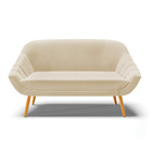 Namoradeira 02 Lugares Giovana Linho Areia A27 Pés Palito Cas