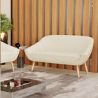 Namoradeira 02 Lugares Giovana Linho Bege A19 Pés Palito Natu